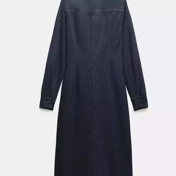 NWT Zara Button Down Denim Dress XS - Picture 8 of 16